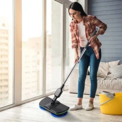 5 In 1 Floating Mop,Kabellos Rotierender Reinigungsmopp,Saugfähige Wischmops,Wiederaufladbarer,Mit Zwei Spinnköpfen,Sechs Mikrofaser-Pads Wischmops -Leifheit || Vileda || Wenko Verkaufsgeschäft bfd7250617bab3bae288f634f0784b52