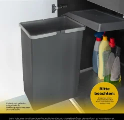 Eleganca Einbaumülleimer 1x 24L – Ausziehbarer Abfalleimer Küche – Einbauabfalleimer Trennsystem – Mülleimer – Abfallsammler Grau – B34,1 X T26 X H46,6 Cm -Leifheit || Vileda || Wenko Verkaufsgeschäft c16861c1c791249b56a4d84b1027da12