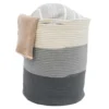 Ø38x46 Baumwoll Seilkorb 50L Aufbewahrungskorb Boho Wäschekorb Kinderzimmer Korb