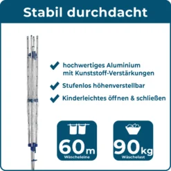 BLOME Wäschespinne Standard Medium Plus - Inkl. Bodenhülse Mit Deckel, Wäscheschirm Mit 60m Wäscheleine, Hochwertig & Stabil, Germany 9 BLOME Wäschespinne Standard Medium Plus - Inkl. Bodenhülse Mit Deckel, Wäscheschirm Mit 60m Wäscheleine, Hochwertig & Stabil, Germany -Leifheit || Vileda || Wenko Verkaufsgeschäft c3fb97b363df78b5dd8fd77aacc7ad94