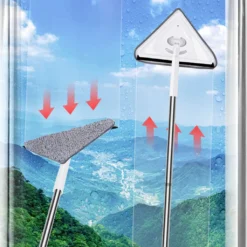 3-Teilige Stange Verstellbar Dreieck Reinigungsglas Mopp 360 ° Drehbares Reinigungswerkzeug + Frei 2 Mopp Bodenwischer -Leifheit || Vileda || Wenko Verkaufsgeschäft c40dcfbe330b4ff091851127c117bff6