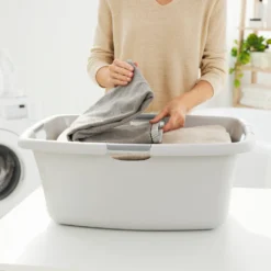 ROTHO Wäschewanne 50 L FLOWERS, Farbe:Grau -Leifheit || Vileda || Wenko Verkaufsgeschäft c48dde35ea4b4dd50c46c9220f5876c0