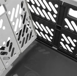 5-er Set - KLAPPBOX - Silber-Anthrazit - Faltbox Lagerbox Einkaufsbox 45 Liter 4 Griffe Aufbewahrungsbox Kunststoff Soft-Touch Softgriff Faltbox Set Klappbox Set NEU -Leifheit || Vileda || Wenko Verkaufsgeschäft c4e7e7498d0463b61be80dc253337eb4