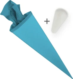 Itenga Set Pazifikblau Bastelschultüte Rohling 70 Cm Rund + Spitzenschutz