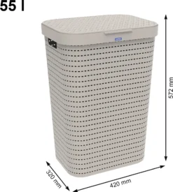 ROTHO Wäschesammler 55 L COUNTRY, Farbe:Cappuccino -Leifheit || Vileda || Wenko Verkaufsgeschäft c51edc874de231d1b5c03e8a87aa0896