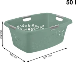 ROTHO 3er Set Wäschekorb 50l FLOWERS, Farbe:Mistletoe Grün 5 ROTHO 3er Set Wäschekorb 50l FLOWERS, Farbe:Mistletoe Grün -Leifheit || Vileda || Wenko Verkaufsgeschäft c61b44d658812eb4b319eb9363376f93