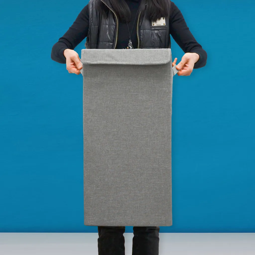 50L Wäschekorb Mit Deckel Und Wäschesack - 30x30x60 Wäschesammler Grau - Faltbar 10 50L Wäschekorb Mit Deckel Und Wäschesack - 30x30x60 Wäschesammler Grau - Faltbar – Bild 10