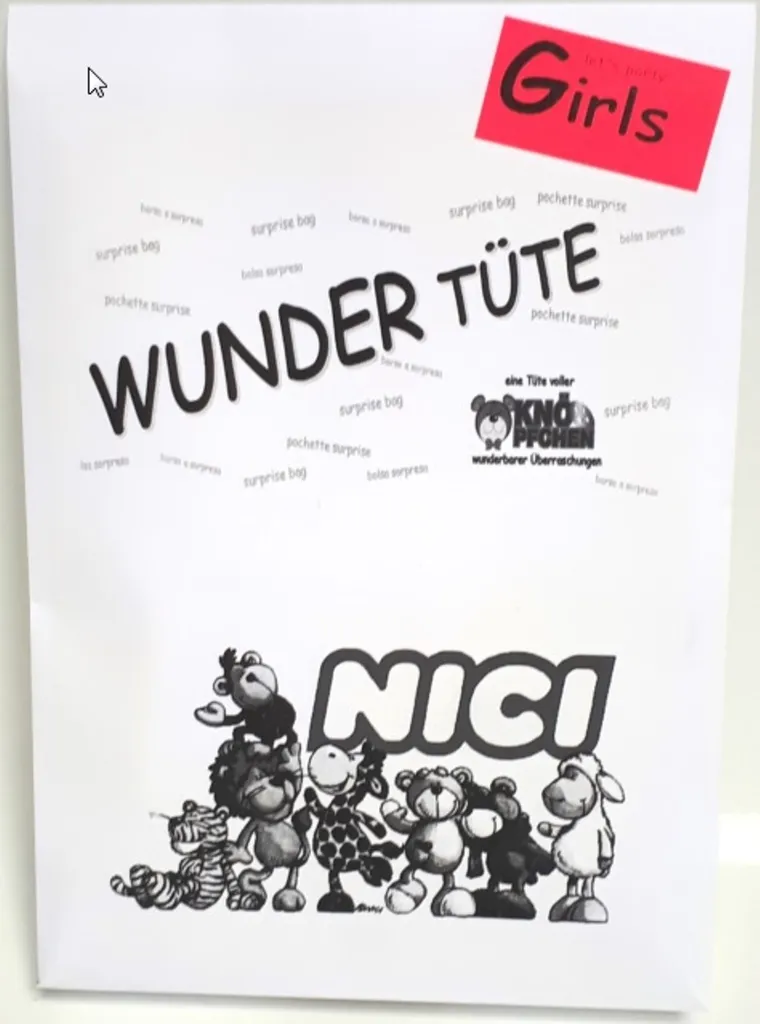 Knoepfchens - Wundertüte L Girls, Ca. 33x23x5cm, Nur Nici-Artikel - 60593 1 Knoepfchens - Wundertüte L Girls, Ca. 33x23x5cm, Nur Nici-Artikel - 60593