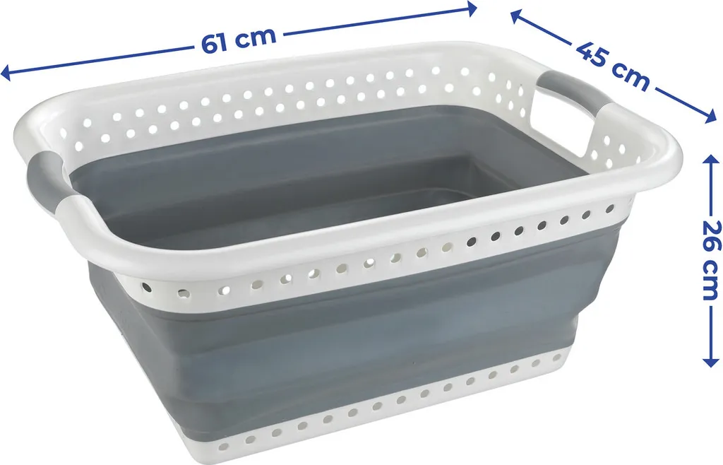 Wenko Wäschekorb Faltbar Weiß-grau 7 Wenko Wäschekorb Faltbar Weiß-grau – Bild 7