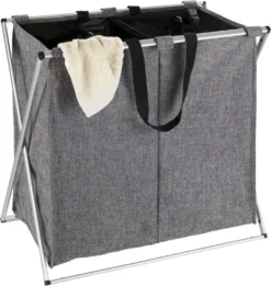 Wenko Wäschesammler Duo Grau Meliert