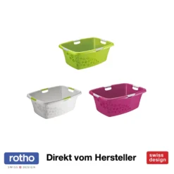 ROTHO Wäschewanne 50 L FLOWERS, Farbe:Grau -Leifheit || Vileda || Wenko Verkaufsgeschäft c91b85eccb89d2cbb2a7e5eab47b5ca7