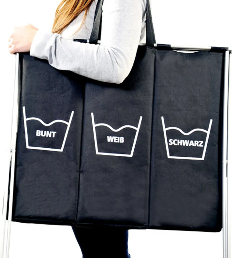 Kesper Wäschesammler Mit Dreifacher Einteilung, Trio, Schwarz 19590 10 Kesper Wäschesammler Mit Dreifacher Einteilung, Trio, Schwarz 19590 – Bild 10