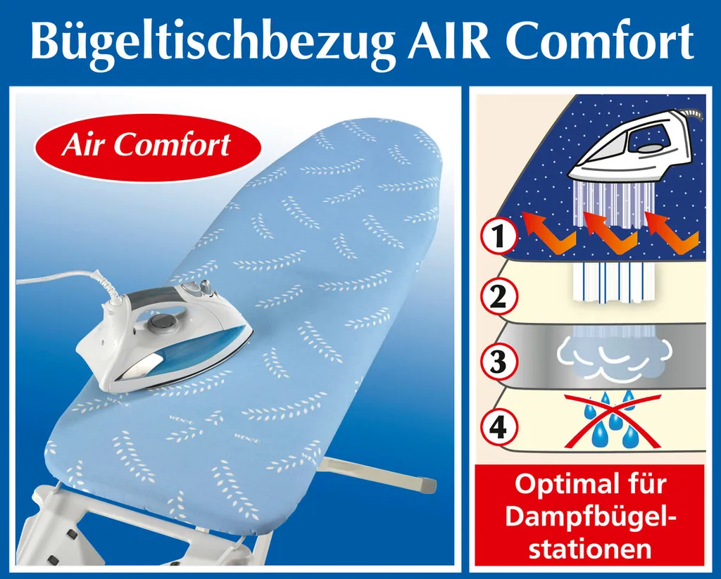 Wenko Bügeltischbezug Bügelbrettbezug Brett Air Comfort L 6 Wenko Bügeltischbezug Bügelbrettbezug Brett Air Comfort L – Bild 6