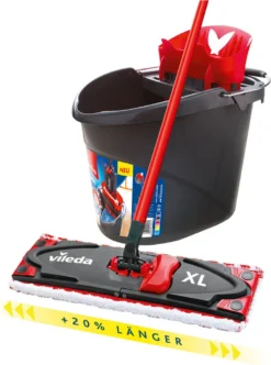 Vileda UltraMax XL Komplettbox Bodenwischer Mit Wischer, Wischbezug Und Eimer