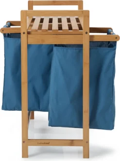 Lumaland Wäschekorb Aus Bambus, Mit 2 Ausziehbaren Wäschesäcken, Ca. 73 X 64 X 33 Cm Blau -Leifheit || Vileda || Wenko Verkaufsgeschäft cc4de29c3321e6ef6fb824462f498ea1