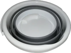 5L Falteimer Campingeimer Wassereimer Grau Weiß Womo Wowa