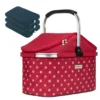 Kühlkorb Isolier Einkaufskorb Rot Weiß Gepunktet RÖDVITA+ 3 Kühlakkus - Rot-Weiß