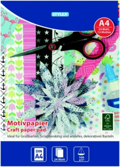 Stylex Design / Motivpapier, DIN A4, 24 Blatt - 12 Motive -Leifheit || Vileda || Wenko Verkaufsgeschäft cd980c3be133db49911df849a2faac22