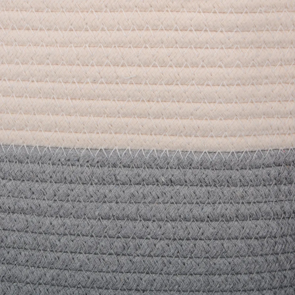 Aufbewahrungskorb Wäschekorb Faltbar Tragegriffe Baumwolle 40x50 Cm Grau/weiß 3 Aufbewahrungskorb Wäschekorb Faltbar Tragegriffe Baumwolle 40x50 Cm Grau/weiß – Bild 3