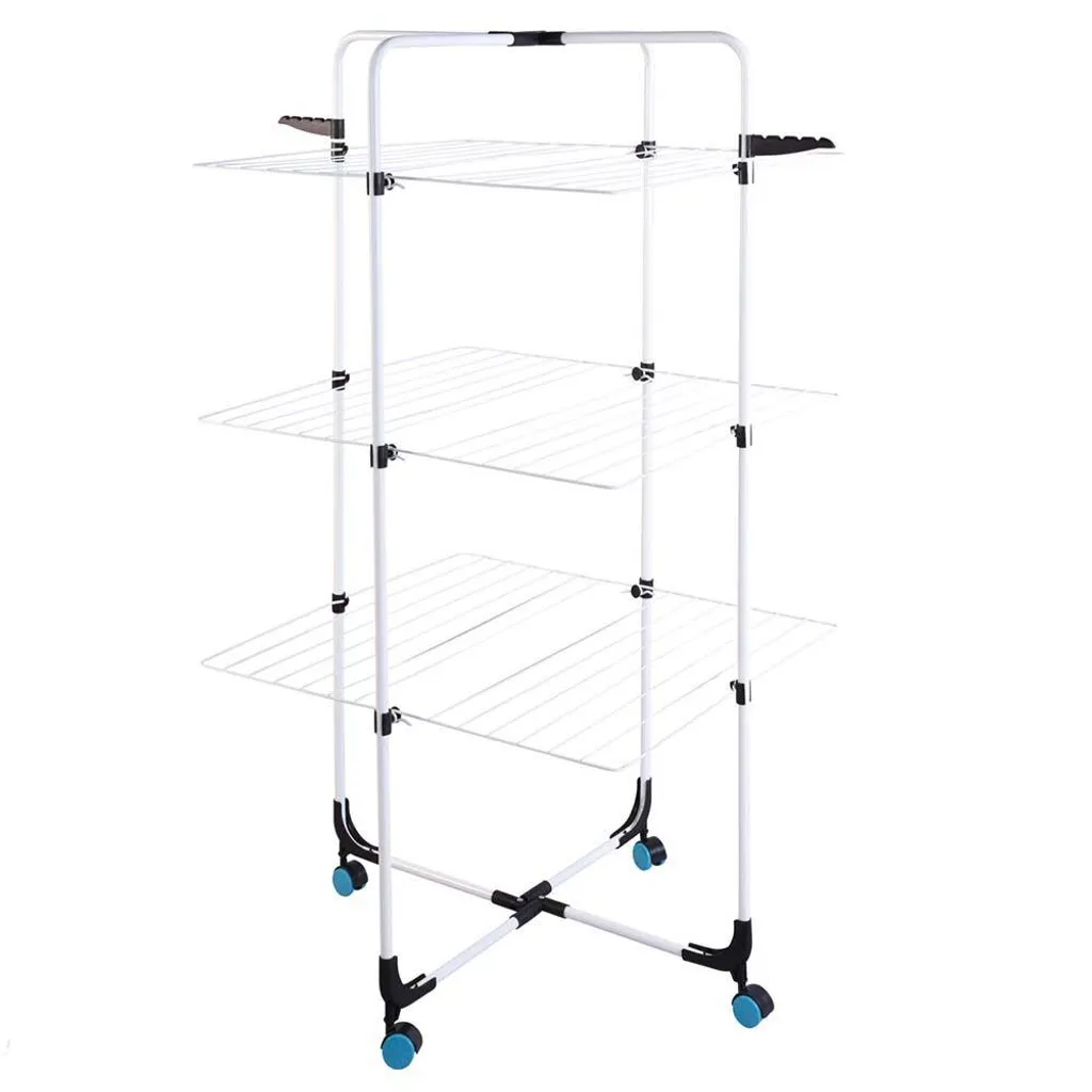 Vilde Wäschetrockner | Wäscheständer | Turmwäscheständer Mit 3 Ebenen Groß Klappbar Auf Rollen 30 M Leinenlänge 3 Vilde Wäschetrockner | Wäscheständer | Turmwäscheständer Mit 3 Ebenen Groß Klappbar Auf Rollen 30 M Leinenlänge – Bild 3