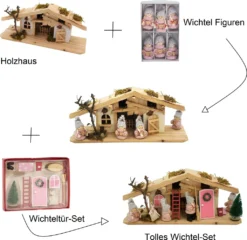 Wichtel Set Rosa Holzhaus Wichtel Figuren Wichteltür Zubehör -Leifheit || Vileda || Wenko Verkaufsgeschäft d042cad6552391fb9282fc2205e24904