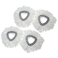 Vhbw 4x Wischbezug Kompatibel Mit Vileda Easy Wring & Clean, Turbo Easy Wring Wischmopp - Ersatzkopf, Mikrofaser, Schwarz, Weiß