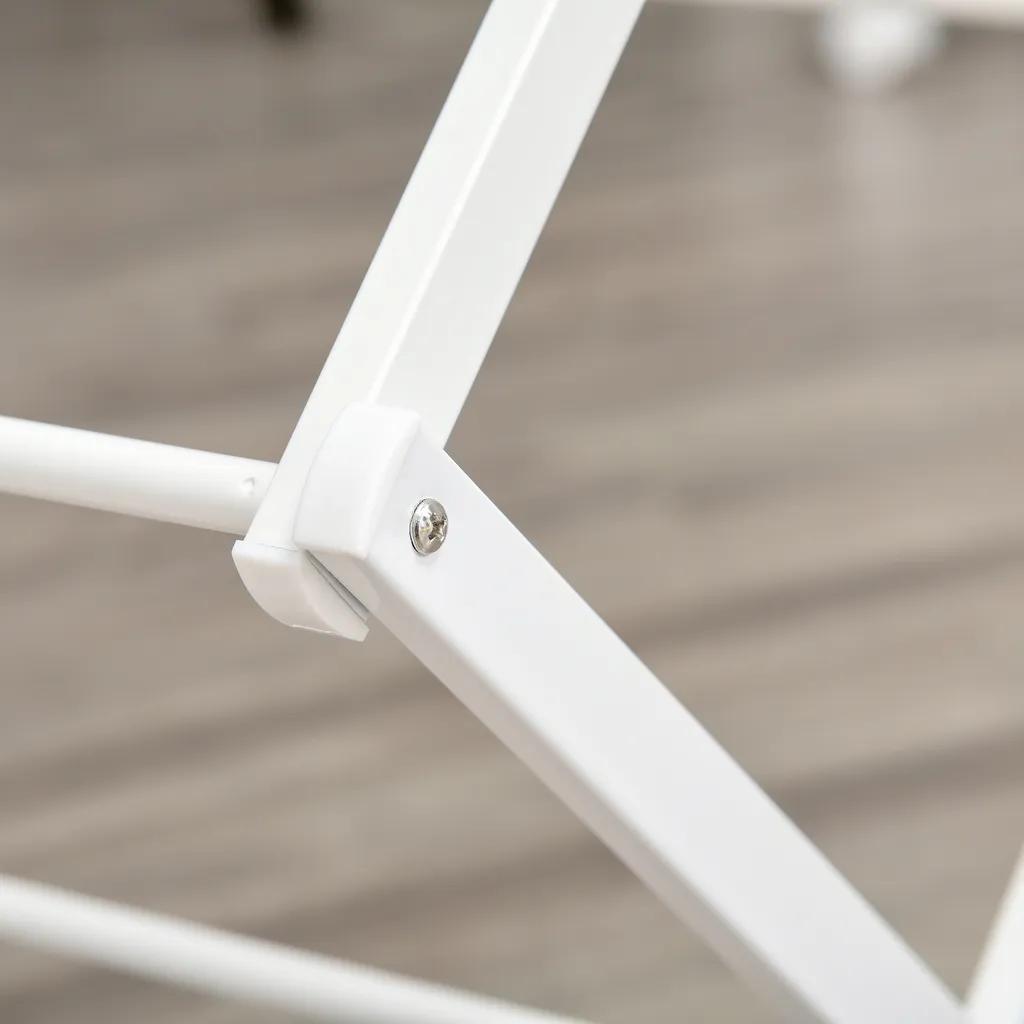 HOMCOM Wäscheständer Faltbar 8-stufiger Trockengestell Trockenständer Metall Kunststoff Weiß 74 X 35 X 144 Cm 8 HOMCOM Wäscheständer Faltbar 8-stufiger Trockengestell Trockenständer Metall Kunststoff Weiß 74 X 35 X 144 Cm – Bild 8