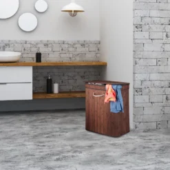 Relaxdays Wäschekorb Bambus Eckig -Leifheit || Vileda || Wenko Verkaufsgeschäft d13b182ed48bd6c87b2626b8e114f01f