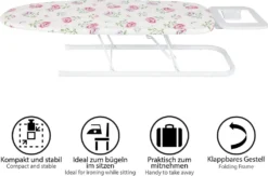 ONVAYA Tischbügelbrett | Mini Bügelbrett | Bügeltisch | Kleines, Platzsparendes Bügelbrett | Rosen Design -Leifheit || Vileda || Wenko Verkaufsgeschäft d235d02a92e61b6af88f50f38d3ac31f