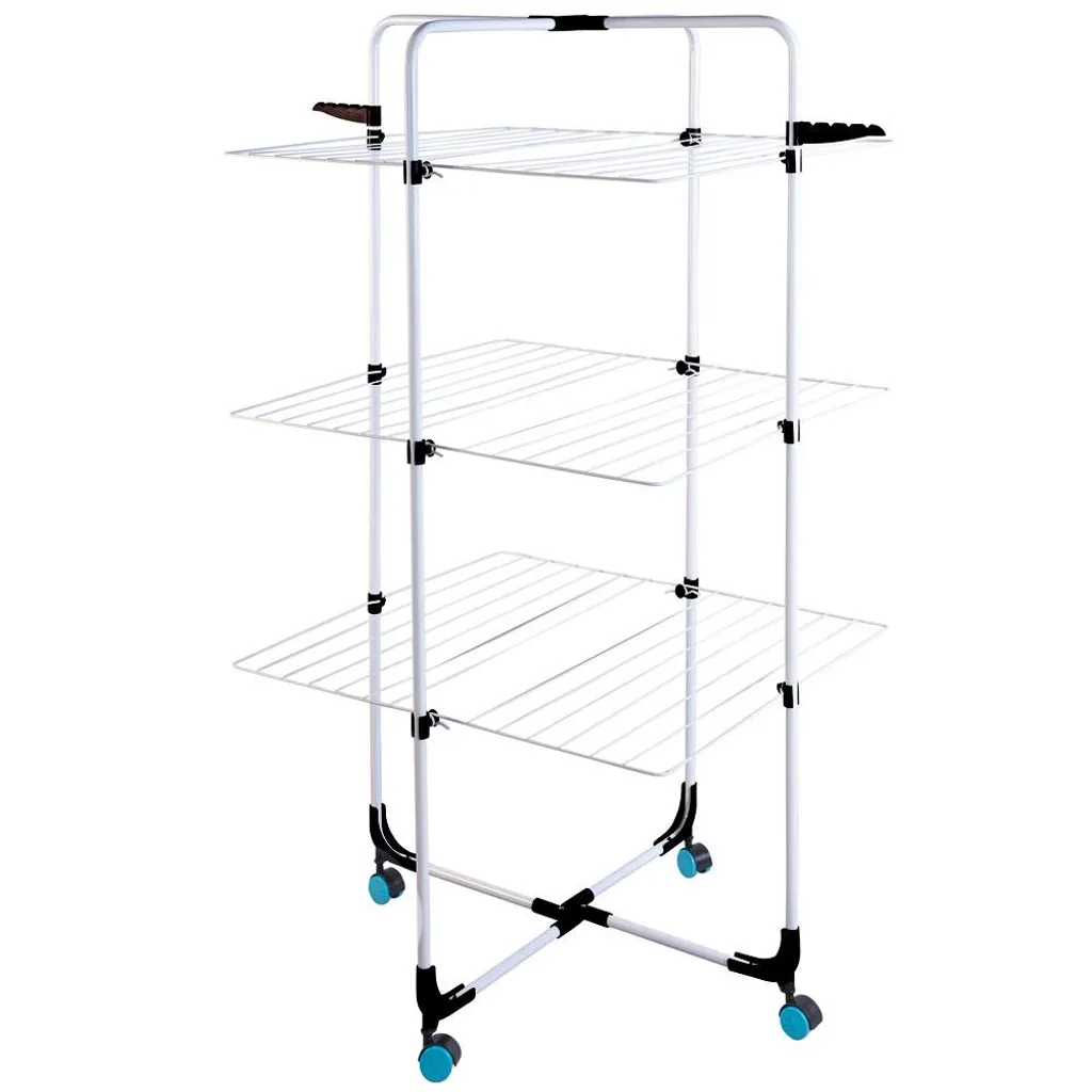 Vilde Wäschetrockner | Wäscheständer | Turmwäscheständer Mit 3 Ebenen Groß Klappbar Auf Rollen 30 M Leinenlänge 1 Vilde Wäschetrockner | Wäscheständer | Turmwäscheständer Mit 3 Ebenen Groß Klappbar Auf Rollen 30 M Leinenlänge