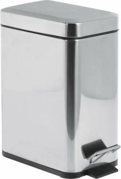 SIMPLE LINE Abfalleimer Rechteckig 5l, Polierter Edelstahl
