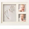 Baby Handabdruck Und Fußabdruck Set, Gipsabdruck Baby Hand Und Fuß Mit Echtholz Bilderrahmen- Perfekte Geschenkidee Für Kleinkinder, Mütter Und Väter, Erinnerungen Für Die Ewigkeit