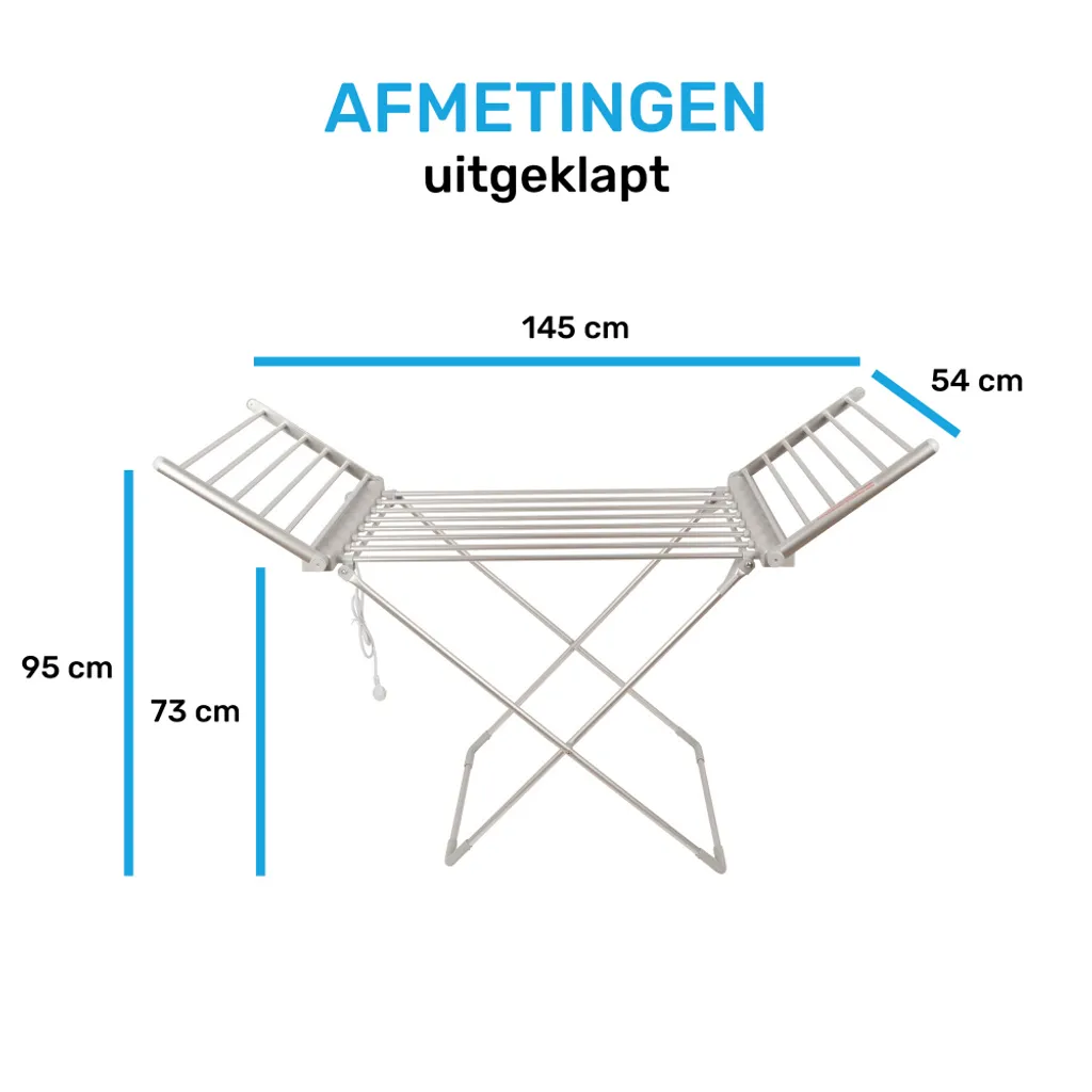 Silvergear® Elektrischer Wäscheständer Mit Heizvorrichtung | Wäscheständer | Wäscheständer Mıt Heizfunktion | Kinder- Und Haustierfreundlich 4 Silvergear® Elektrischer Wäscheständer Mit Heizvorrichtung | Wäscheständer | Wäscheständer Mıt Heizfunktion | Kinder- Und Haustierfreundlich – Bild 4
