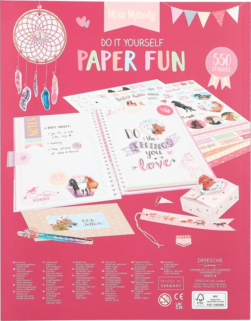 Depesche Spielwaren Miss Melody DIY Paper Fun Book Papier-Bastelsets Basteln & Kreativitätsspielzeug 8 Depesche Spielwaren Miss Melody DIY Paper Fun Book Papier-Bastelsets Basteln & Kreativitätsspielzeug – Bild 8