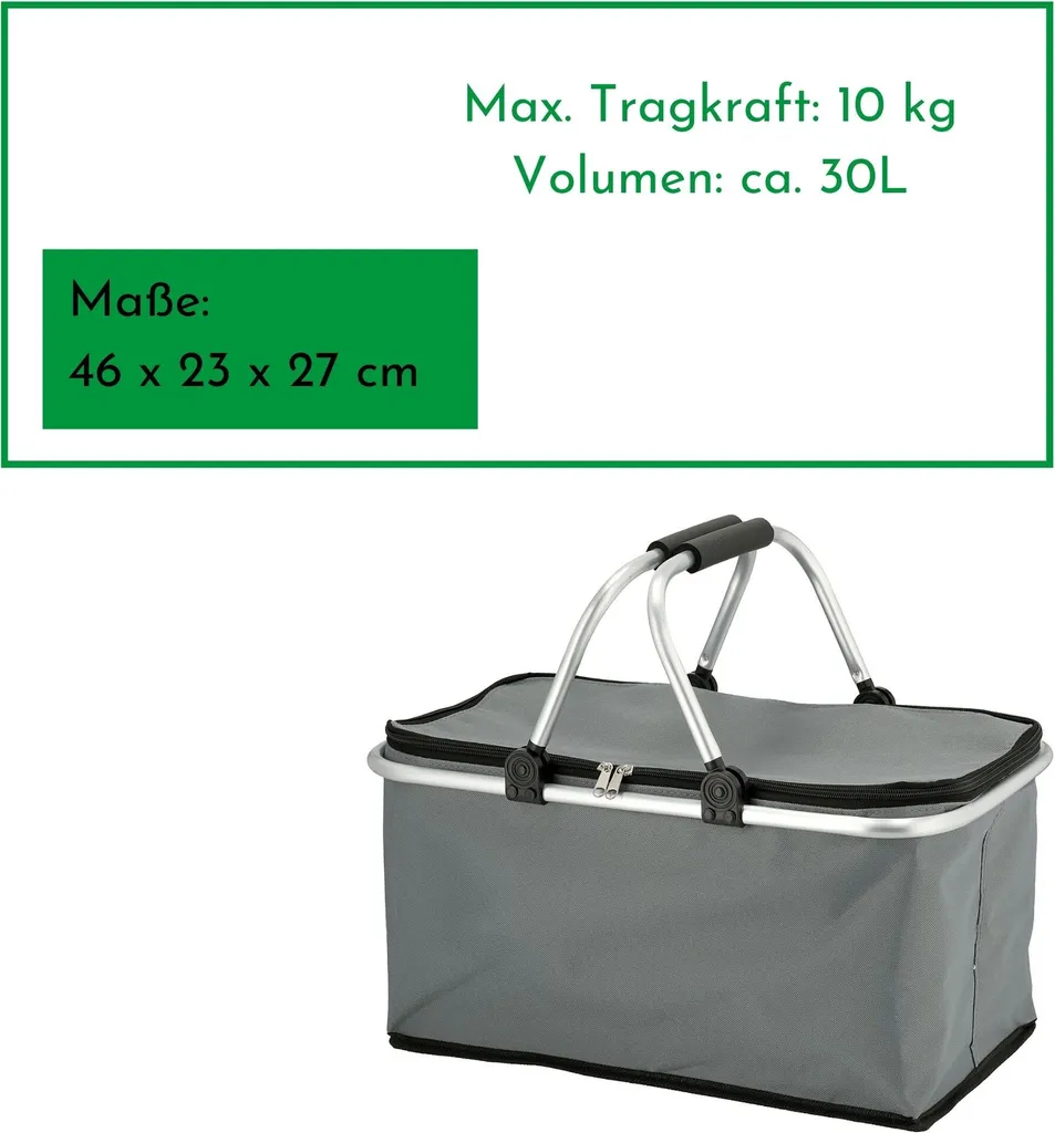 Novaliv 2x Einkaufskorb Faltbar Mit Kühlfunktion 30 Liter GRAU Isolierkorb Mit Gepolsterten Tragegriffen Und Reißverschluss Am Deckel Tragekorb 7 Novaliv 2x Einkaufskorb Faltbar Mit Kühlfunktion 30 Liter GRAU Isolierkorb Mit Gepolsterten Tragegriffen Und Reißverschluss Am Deckel Tragekorb – Bild 7