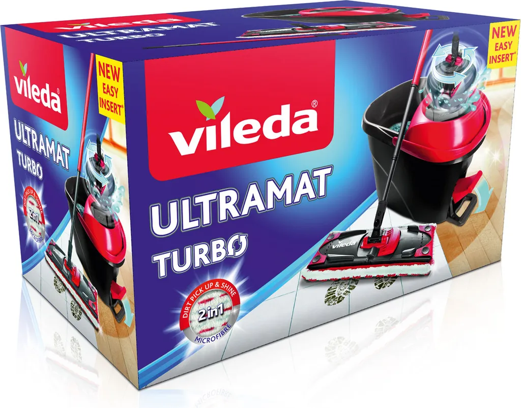 Vileda UltraMax Turbo Komplett-Set Mit Teleskopstiel Wischmop Eimer Bodenwischer 1 Vileda UltraMax Turbo Komplett-Set Mit Teleskopstiel Wischmop Eimer Bodenwischer