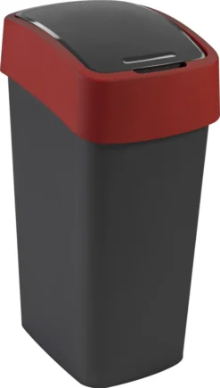 Curver Flip Bin 50L, Verschiedene Farben Farbe: Schwarz / Rot