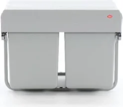 Wesco Einbau-Abfallsammler Double Shorty - 30 Liter (2x15 Liter), Alugrau, Ab 50er Schrankbreite, Mit Vollauszug -Leifheit || Vileda || Wenko Verkaufsgeschäft ddd4419d0eb2a9a17497ec517ca4ca63