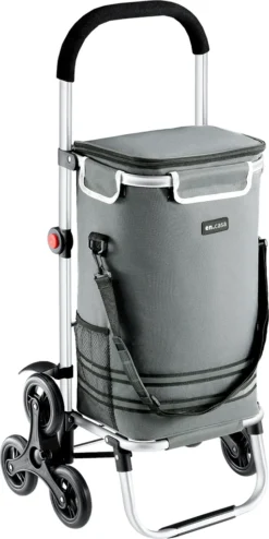 Treppensteiger Einkaufstrolley Neef Einkaufswagen Mit Thermotasche 41 Liter Bis 20 Kg Belastbar Transportwagen Mit Abnehmbarer Einkaufstasche Klappbar Dunkelgrau