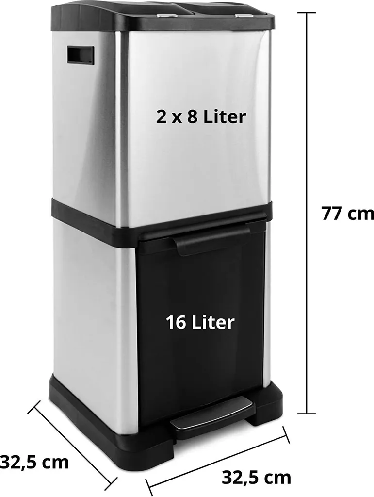Mülleimer James Trennsystem Mit 3 Kammern 2 Mülleimer James Trennsystem Mit 3 Kammern – Bild 2