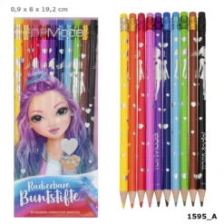 Depesche Schule TOPModel Buntstifte Radierbar, 12 Farben Buntstifte Beauty & Styling SF_Farbstifte Geschenkschultuete -Leifheit || Vileda || Wenko Verkaufsgeschäft dff97886b8485cb50e84db8286e092b3