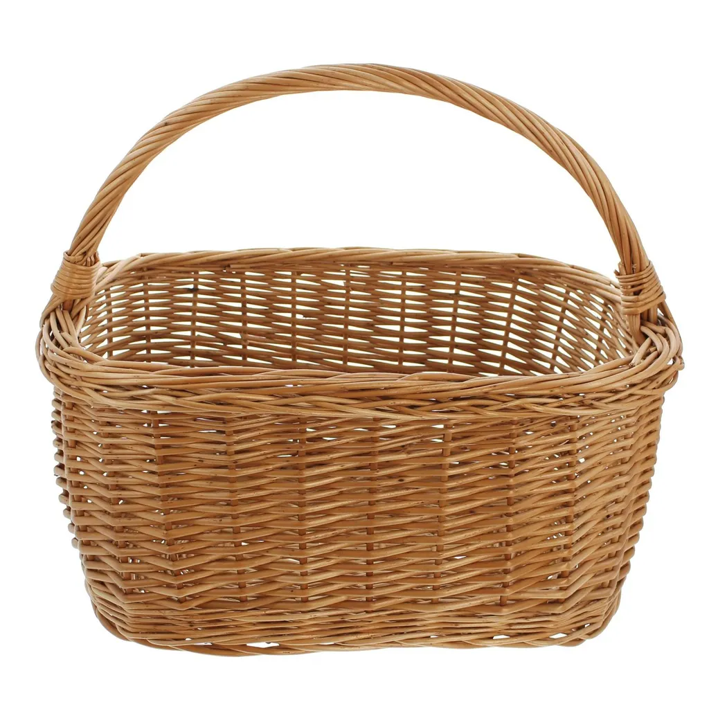 Einkaufskorb 'Eckig', Groß Füllkorb Flechtkorb Natur Bügel Einkauf Flaschen 3 Einkaufskorb 'Eckig', Groß Füllkorb Flechtkorb Natur Bügel Einkauf Flaschen – Bild 3