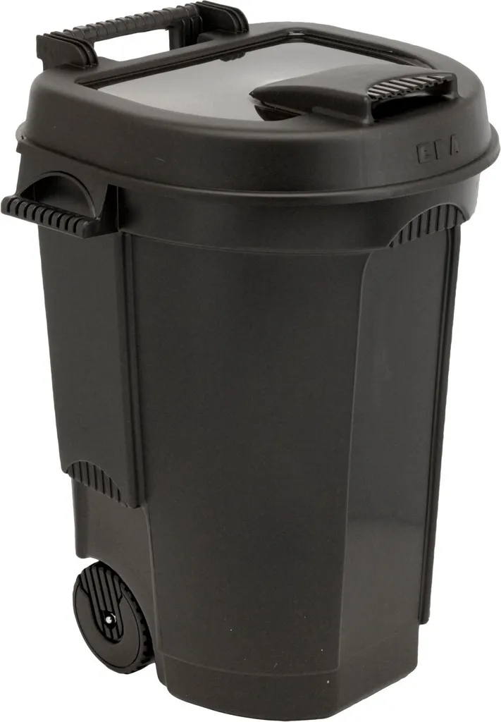 Abfallcontainer 110 L Mit Deckel - Fahrbar Mit Rollen - Stabile Und Robuste Abfalltonne In Schwarz 1 Abfallcontainer 110 L Mit Deckel - Fahrbar Mit Rollen - Stabile Und Robuste Abfalltonne In Schwarz