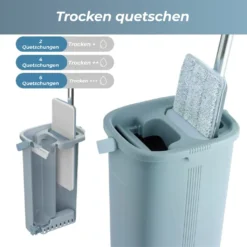 Mikrofaser-Wischmopp & Edelstahlgriff-Set Mit Doppelkammer-Eimer. -Leifheit || Vileda || Wenko Verkaufsgeschäft e4240970bbd98d157224049f24b05381