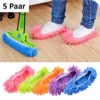 5 Paar Mop Hausschuhe Für Die Bodenreinigung, Waschbare Wiederverwendbare Mop Socken Faule Schuhe, Staub Haarreiniger, Wischmops