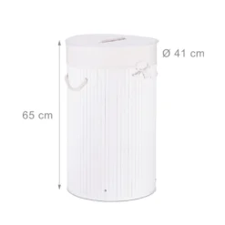 Relaxdays 1 X Wäschekorb Bambus Rund Weiß -Leifheit || Vileda || Wenko Verkaufsgeschäft e5ae84ab39a031e4410e9b5882fa7b64