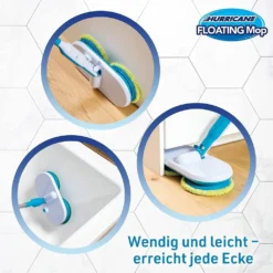 Hurricane Floating Mop Set - Zum Wischen, Schrubben Und Polieren - Kabellos Rotierender Reinigungsmopp Inkl. 4 Mikrofaserpads, 4 Scheuerpads & 4 Polierpads - Elektrischer Mopp -Leifheit || Vileda || Wenko Verkaufsgeschäft e5ea86483f2d76e99ce2f4f1f4d8eeb6