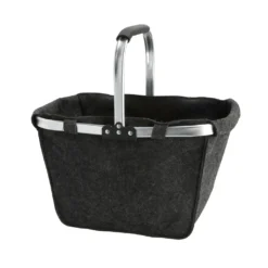 Einkaufskorb Filz Anthrazit 48 X 28 X 29 Cm Platzsparend Faltbarer Filzkorb