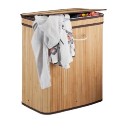 Relaxdays Wäschekorb Bambus Eckig