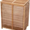 Wäschetruhe HWC-B18, Wäschebox Wäschekorb Wäschesammler, Bambus 61x50x35cm